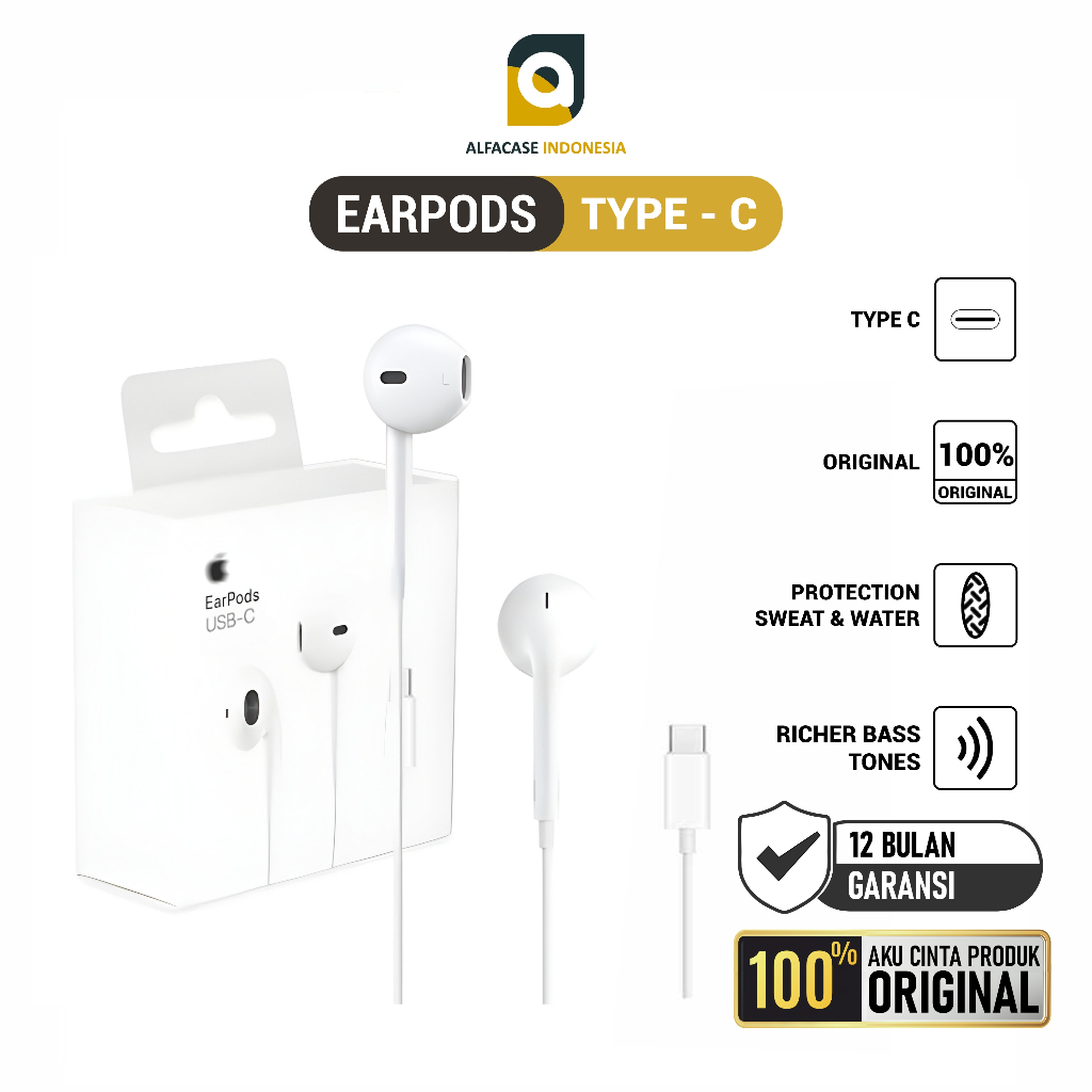 ALFACASE Earpods USB Type C iPhone - Earpods Cable