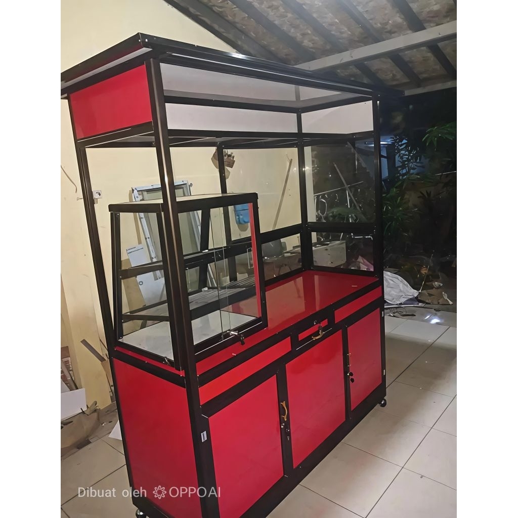 etalase grobak chiken /tahu krispi dll