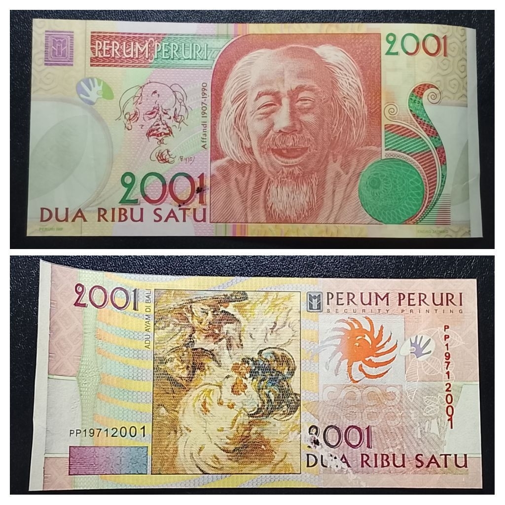 uang asing testnote Affandi 1lembar tahun 2001 p3467