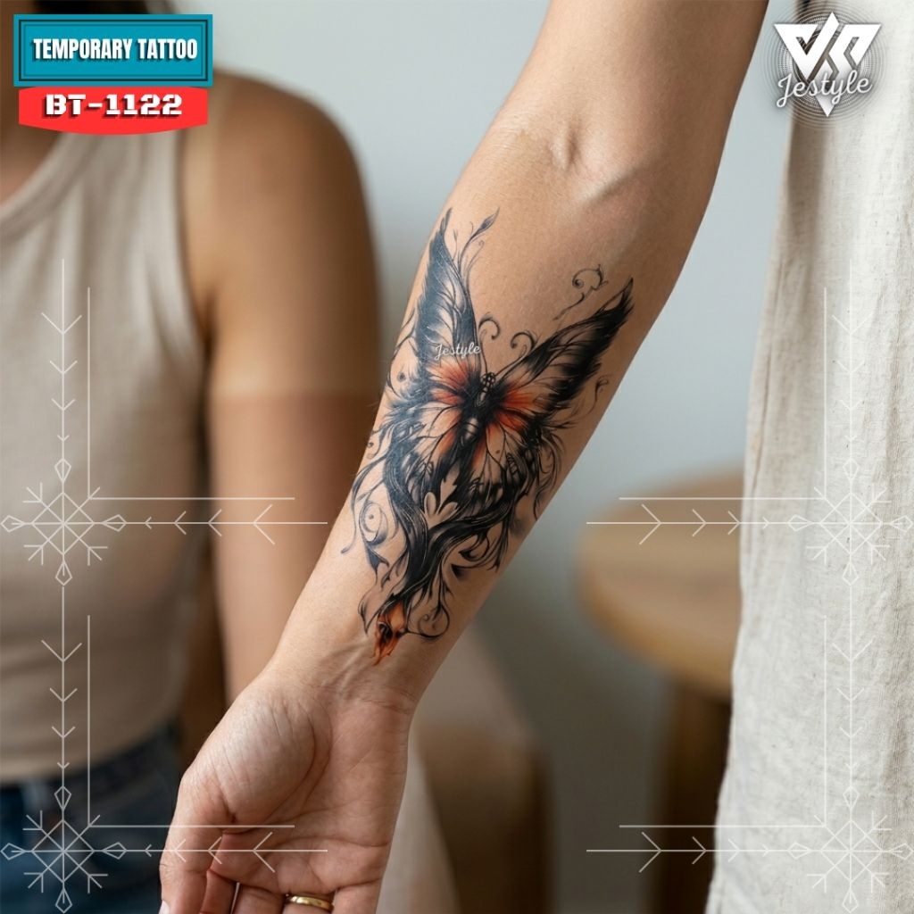 [XQB-1122] Tato Temporer Temporary Tattoo Kupu kupu