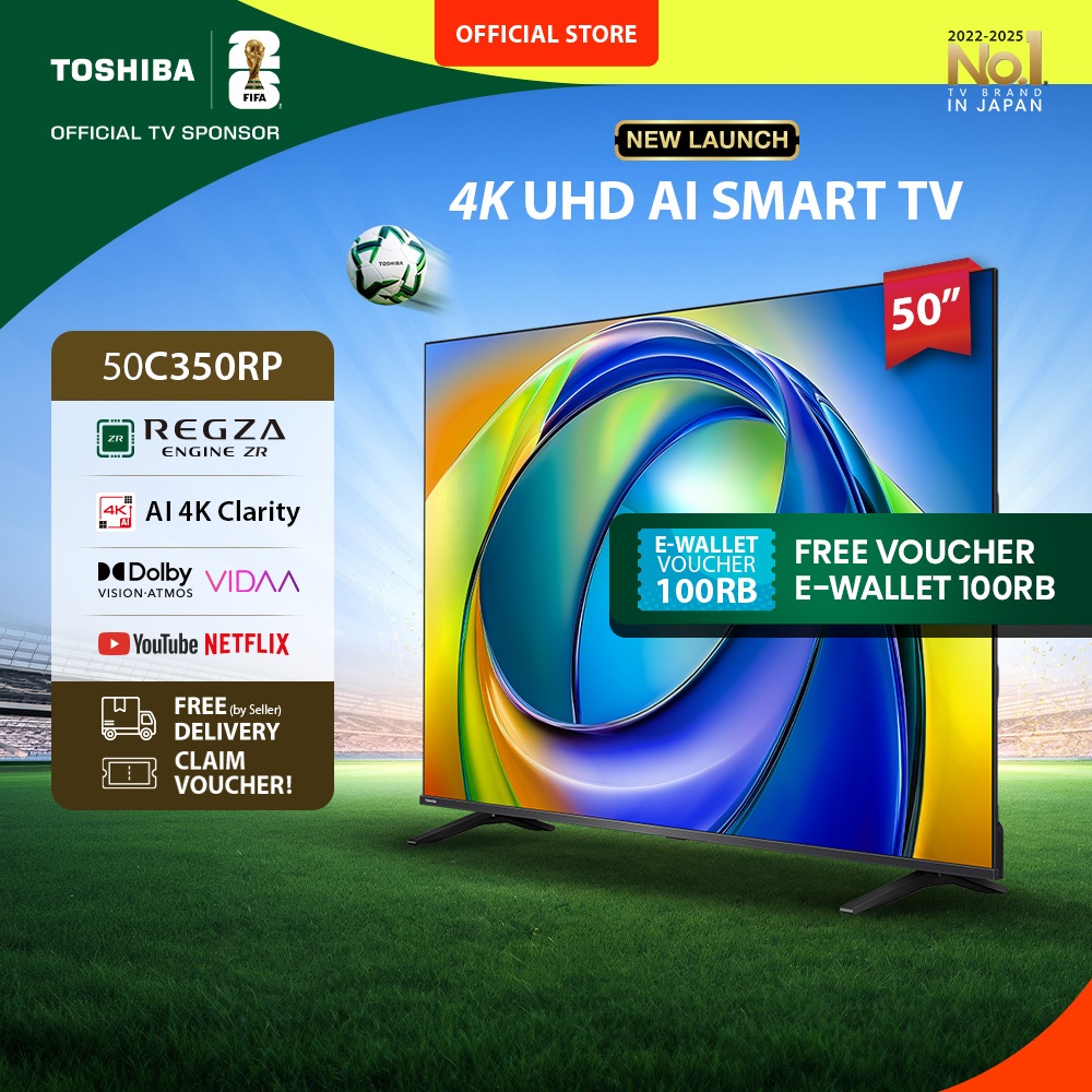 [4K] Toshiba TV 50" 4K UHD Smart TV - Regza ZR Gen3 Dolby Vision Atmos HDR10+ MEMC VRR ALLM AI Sound
