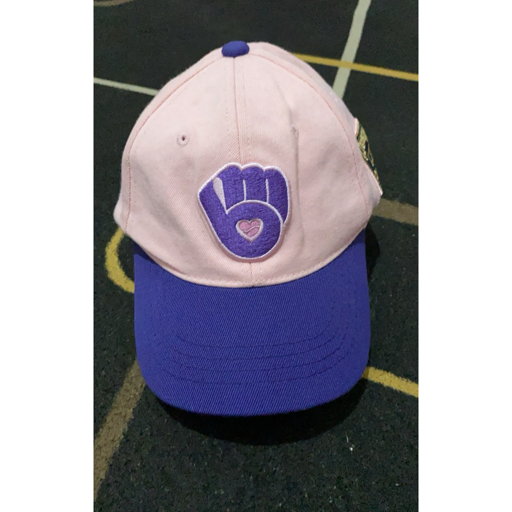 Topi mlb pink ungu anak