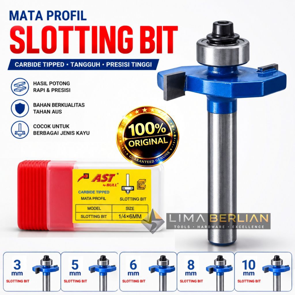 Mata Profil Kayu Slotting Bit Router Ast Bull Pisau Trimmer