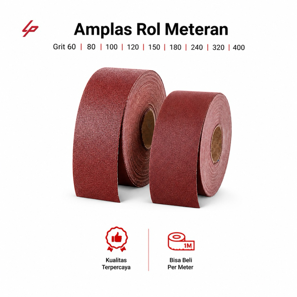 Amplas Rol Kain Meteran | Amplas Tembok Dempul | Amplas Halus kasar | Grit 60 80 100 120 150 180 240