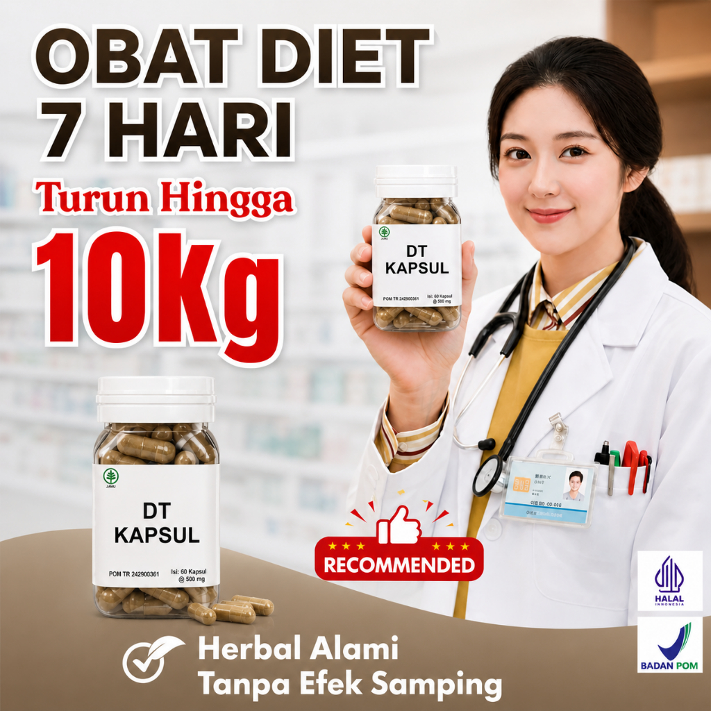 DT KAPSUL BPOM Kapsul/Pil Diet Pelangsing Herbal Pelangsing Alami dan Penghilang Lemak