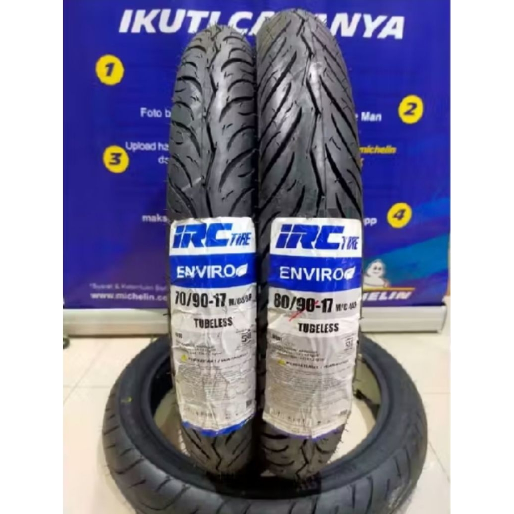 Ban tubles ring 17 merk IRC ukuran 70/90-17 & 80/90-17