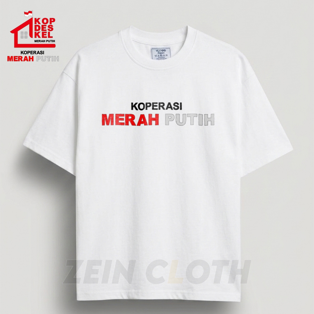 Kaos Koperasi Merah Putih / Kaos Pria Wanita Dewasa Unisex Koperasi Desa Merah Putih