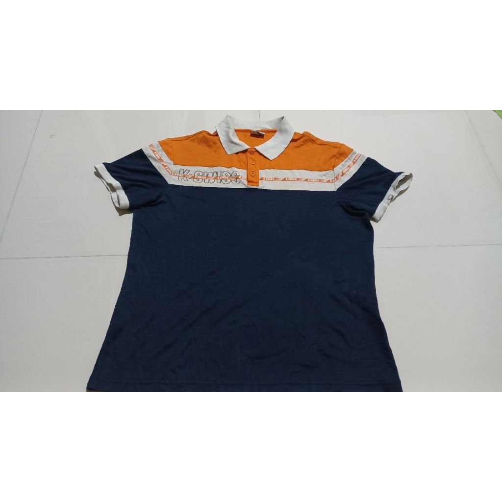 Kaos Kerah K Swiss XL Orange Dongker