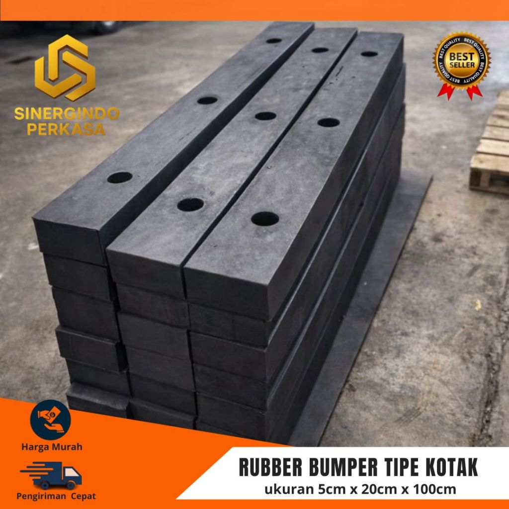 Rubber bumper loading dock / karet pelindung loading dock / tipe kotak 5 x 20 x 100cm