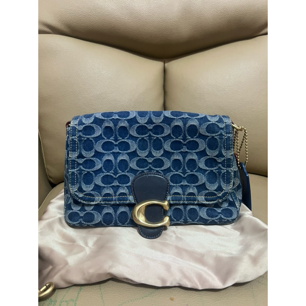preloved. coach soft tabby shoulder signature denim bag
