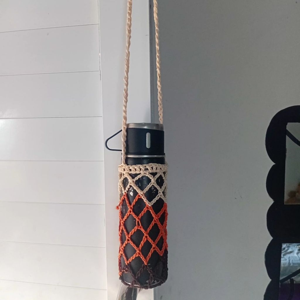 bottle holder crocet holder botol rajut selempang tas botol rajut lucuw