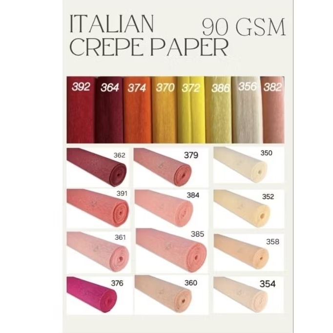 Italian Crepe Paper 90g Cartotecnica Rossie made in Italy