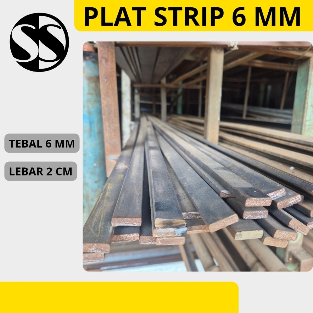 Plat Strip Tebal 6 mm Lebar 2 cm | Besi Plat Strip