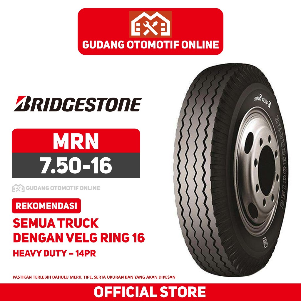 Ban Truk Bridgestone MRN 750 R16 16 Truck Colt Diesel Canter Ragasa 7.50 R16