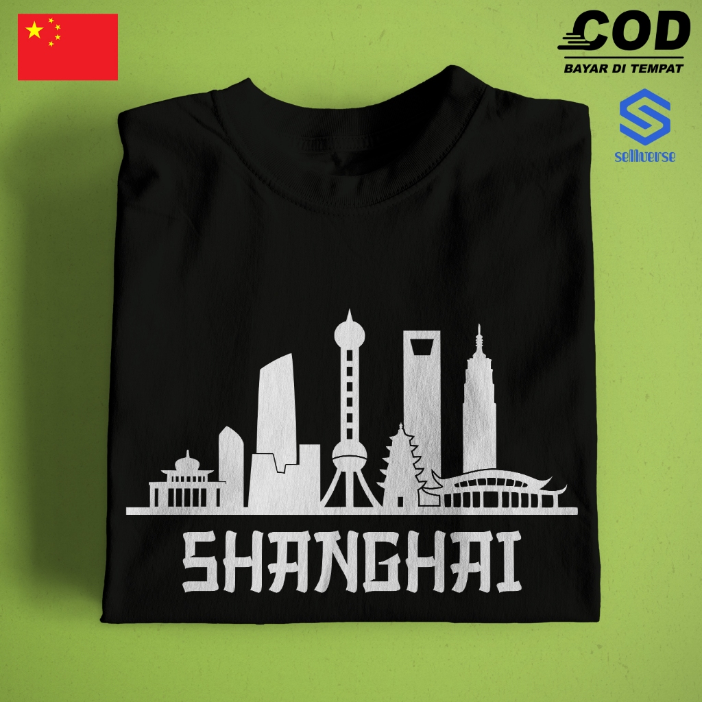 Shanghai - Kaos - Baju - T-Shirt - Pakaian - Murah - Pria - Wanita - Dewasa - Keren - Kekinian - COD