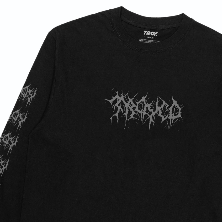 Troy Company Kaos Pria Lengan Panjang Hitam - Darkroot Longsleeve Tshirt Black LSD 3202