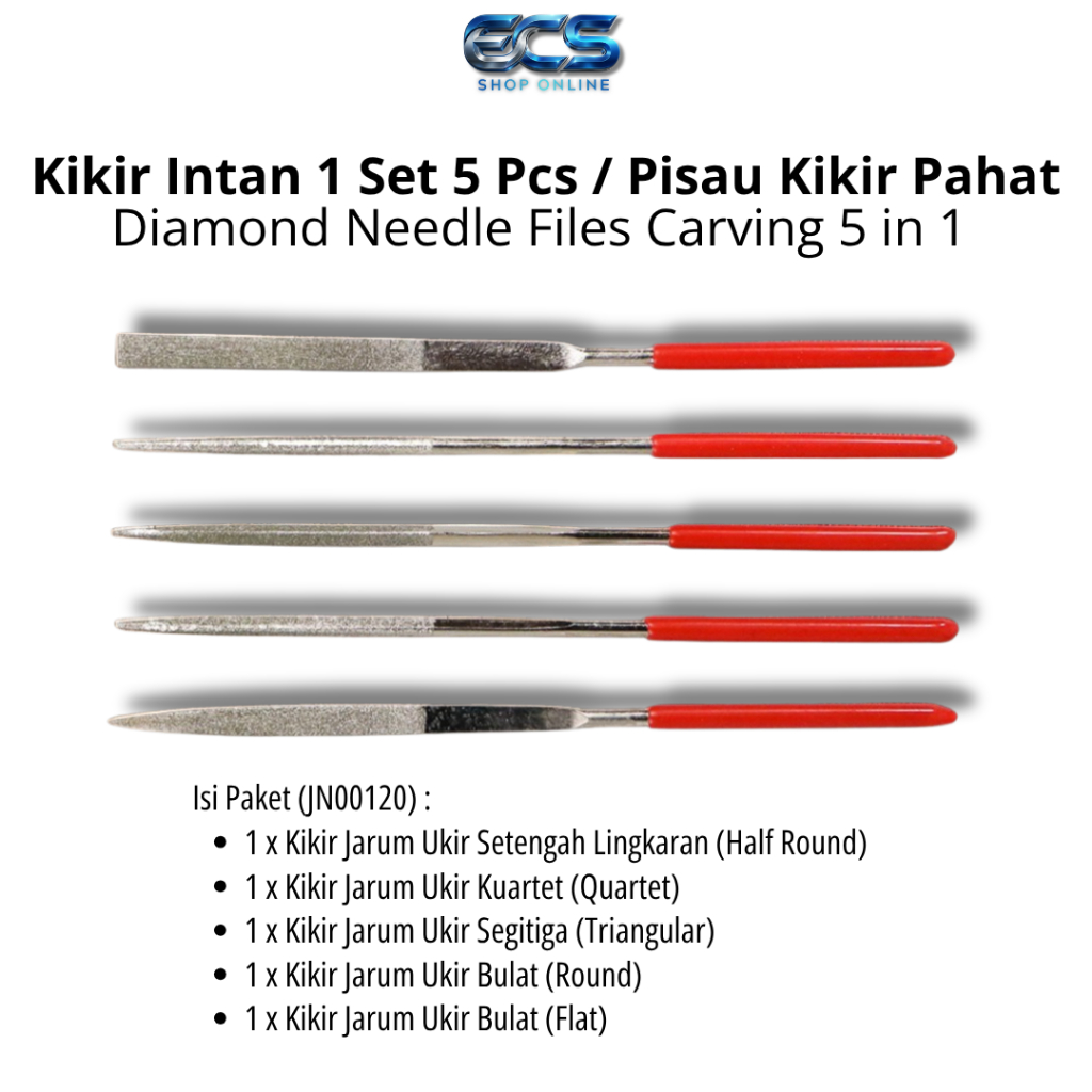 Kikir Intan 1 Set 5 Pcs Kikir Diamond Set 5 Pcs Kikir Intan Emas