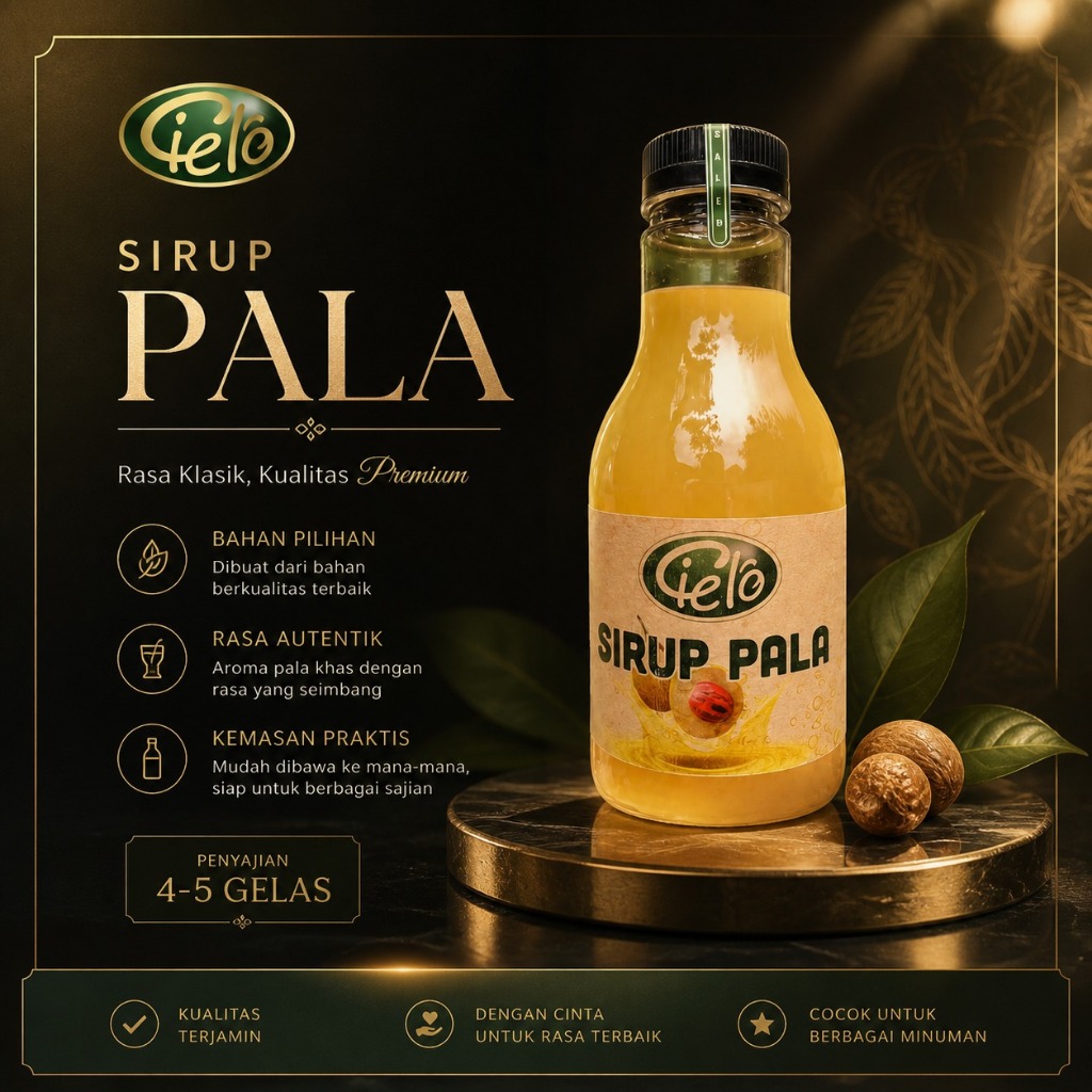 Sirup pala Cielo ukuran 250 ml kemasan botol plastik
