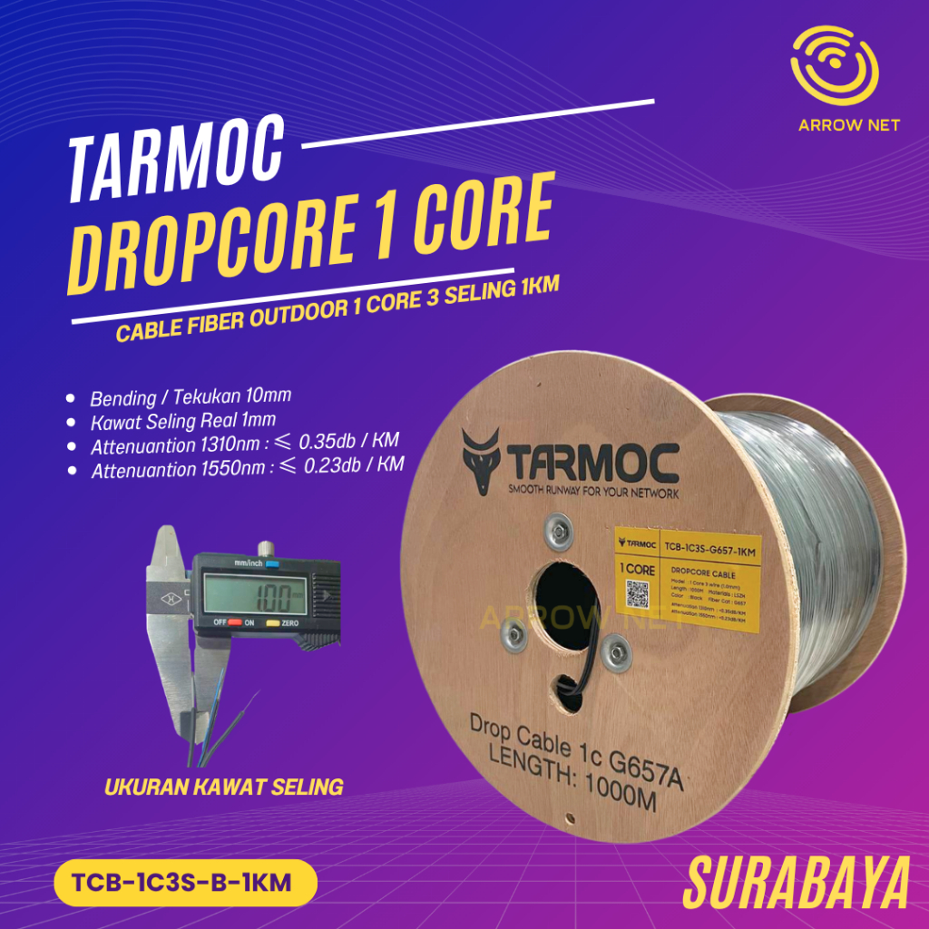 Kabel Dropcore FO 1 CORE 3 SELING 1000m/Cable FO Drop Core SM 1 Core