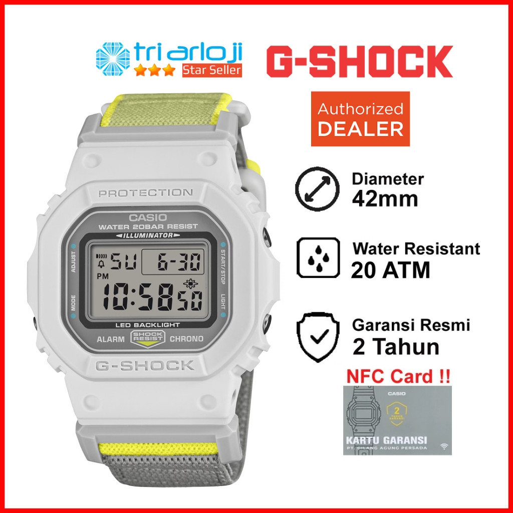 Casio G-Shock DW-5600MNC-7A8DR Jam Tangan Pria Digital Kanvas Gshock DW5600 DW-5600MNC-7A8 DW 5600MN