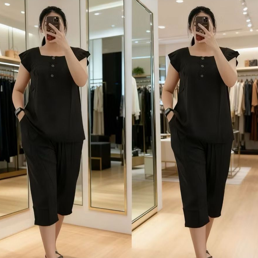 Setelan bangkok wanita jumbo7/8//Onset baju Bangkok Wanita Kekinian Korean Stylee