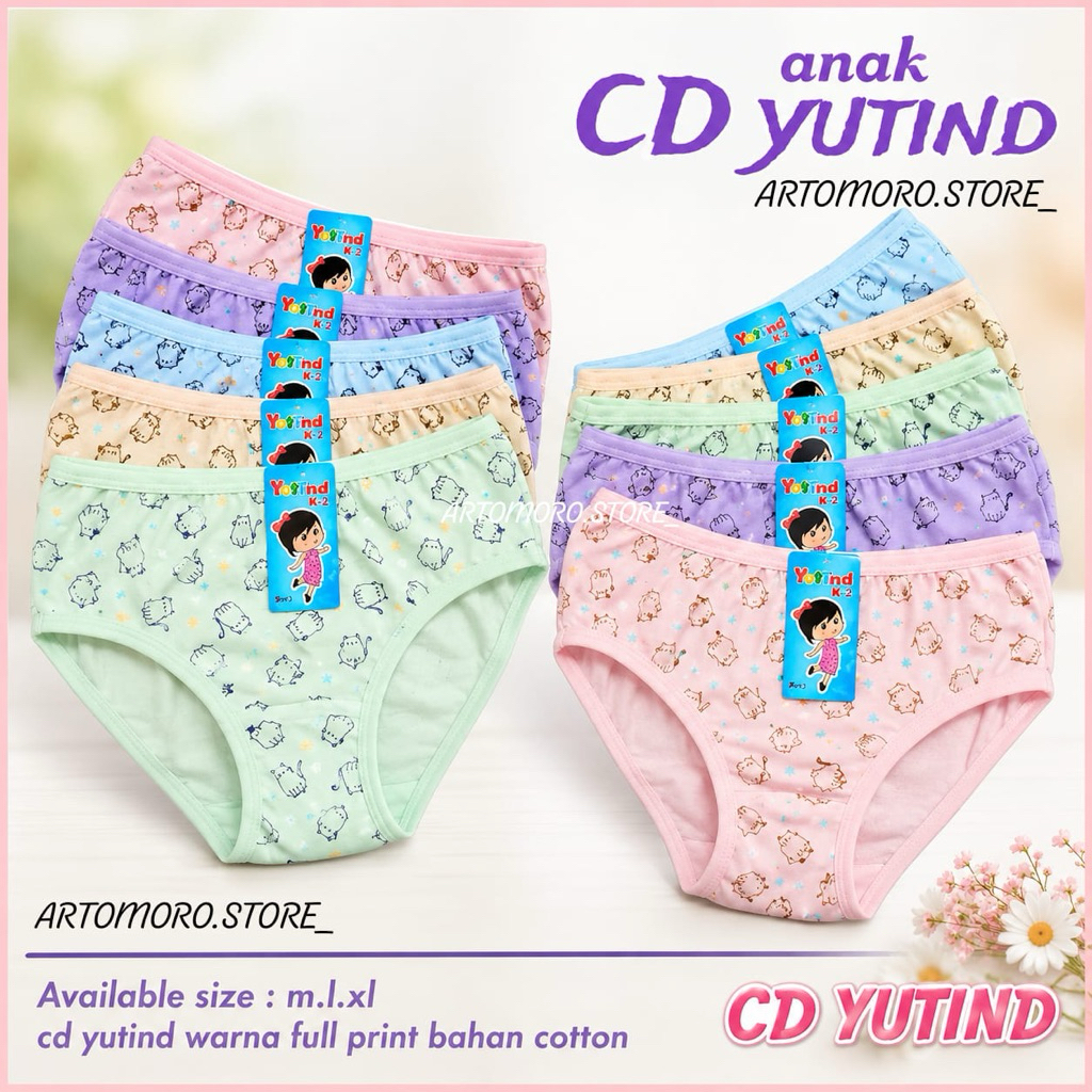 [3/6 Pcs] Celana Dalam Anak Perempuan Yutind Kids | Cd Anak Perempuan Motif | Cd Anak Cewek Full Pri