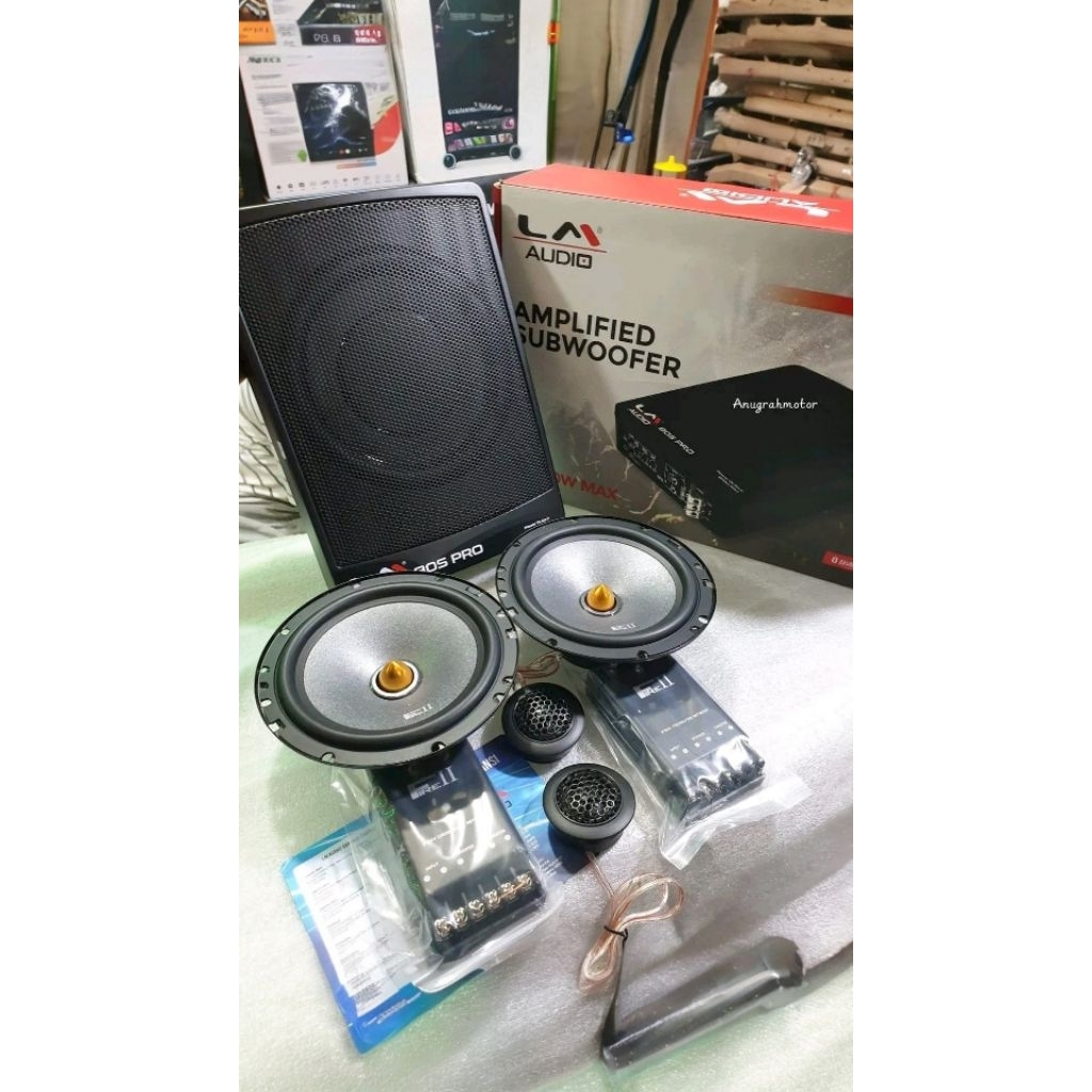 Subwoofer kolong aktif LM-80S PRO + Speaker split 2 way