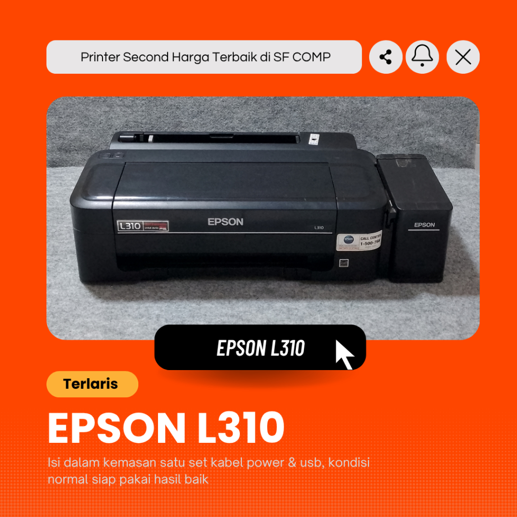 Epson L310 Printer Ink Tank - Bekas Like New