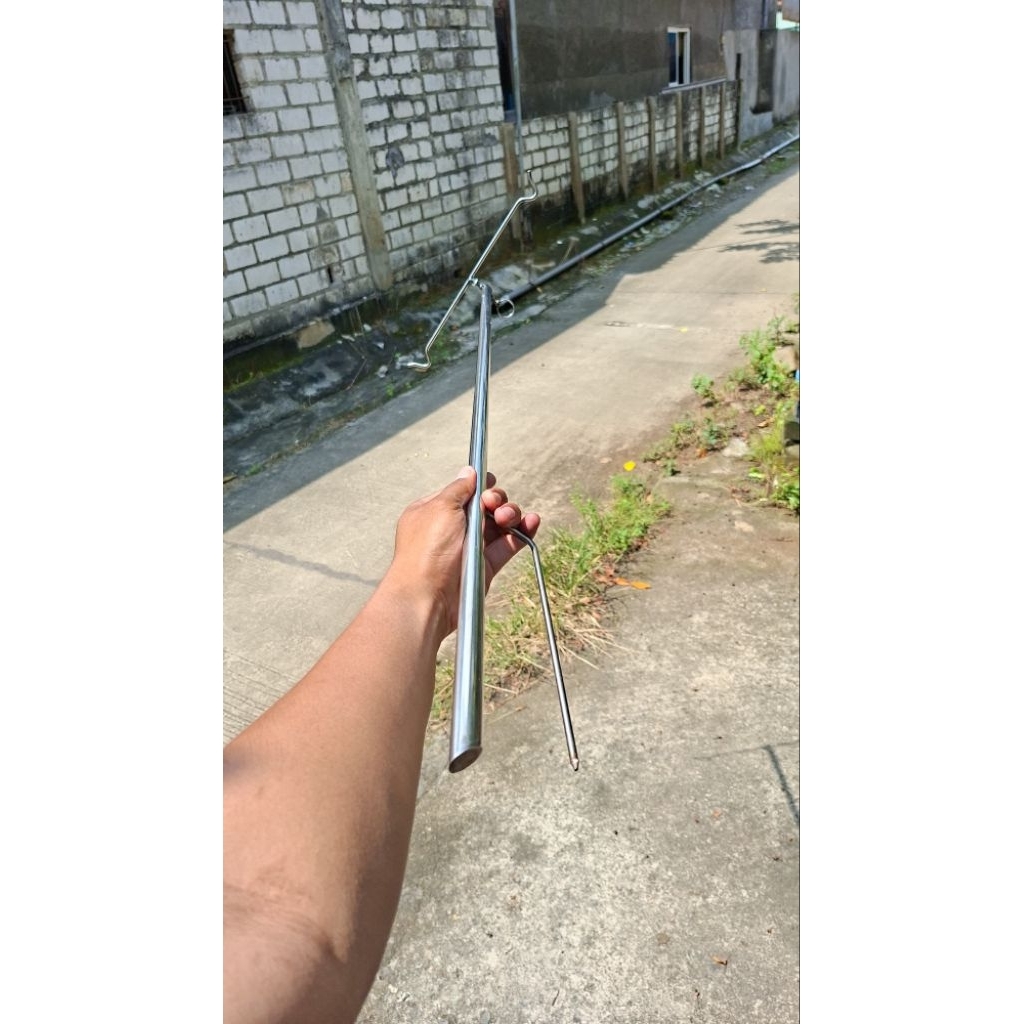 JAGRAK TEGEK PINGGIRAN STAINLESS STELL 2 TEMPAT PJG 200cm