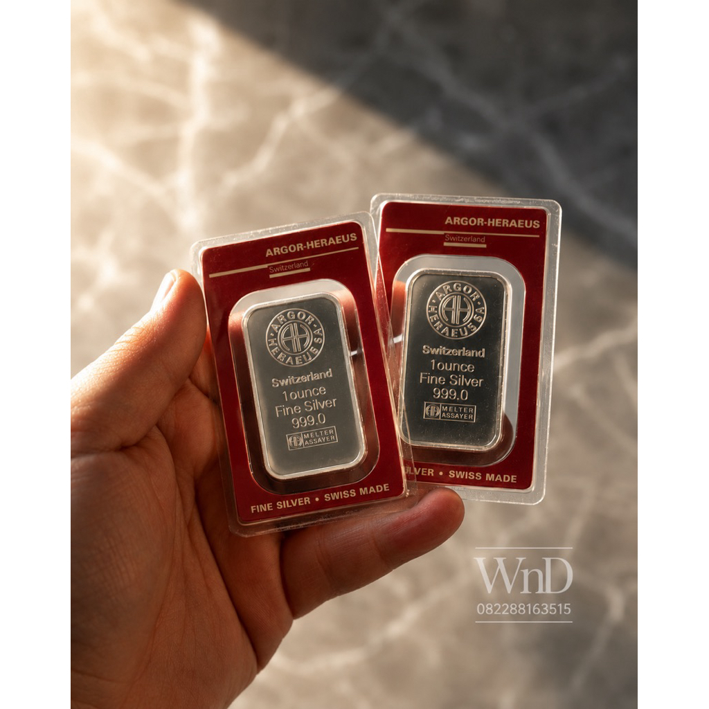 READY STOCK ARGOR HERAEUS FINE SILVER 1 OZ (31,1Gram) ,KADAR 999.0%