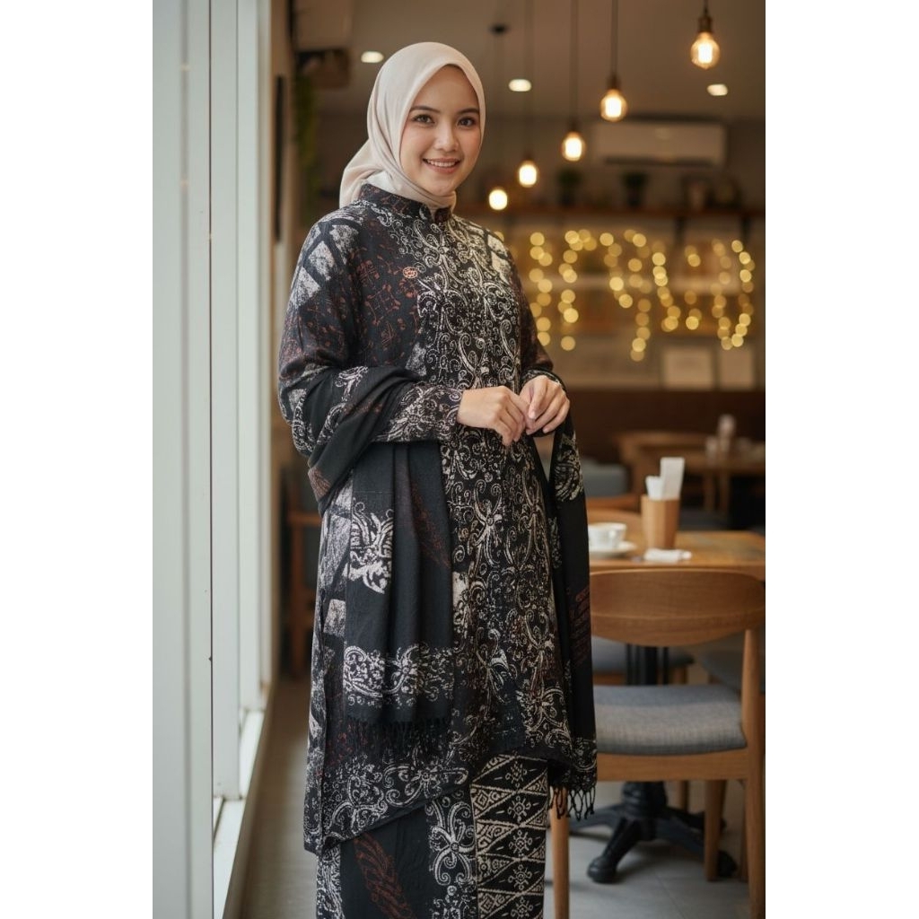Set Batik Nurbaya Sisena ( tunik rok selendang )