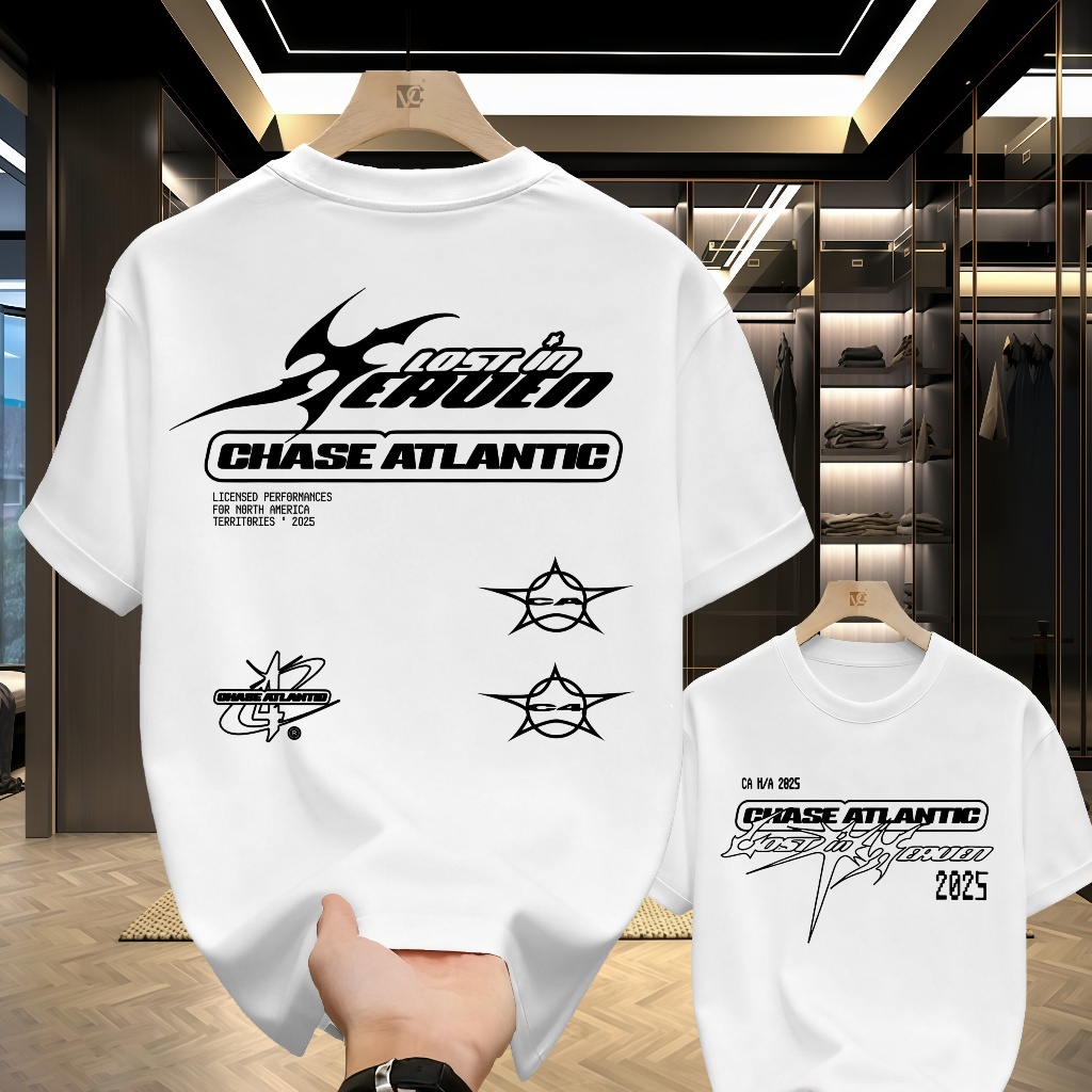 Chase Atlantic Hilang di Eropa dan Inggris Tur 2025 T-Shirts Pria Hip Hop Rock Band Pakaian T-shirt 