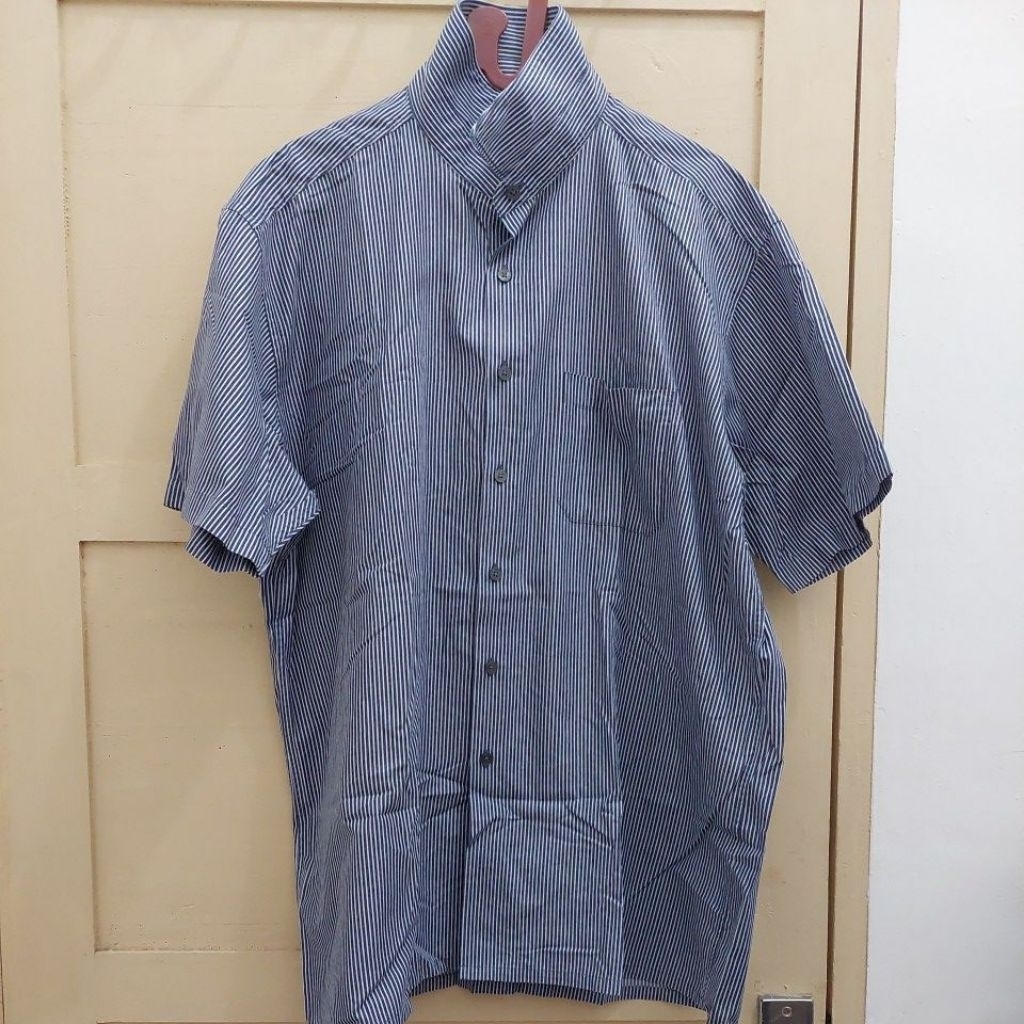 kemeja lengan pendek pria size 17,5 - biru 09