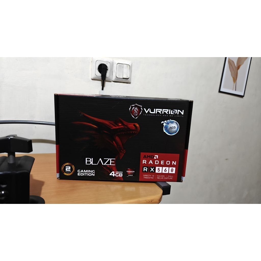 VGA RX 560 4GB Vurrion Single Fan No Pin Power