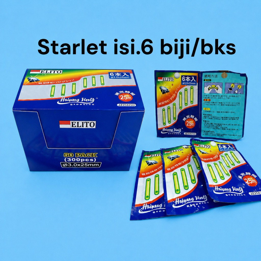 Starlet Elito isi.6biji/bks Lampu Pancing Tahan Lama