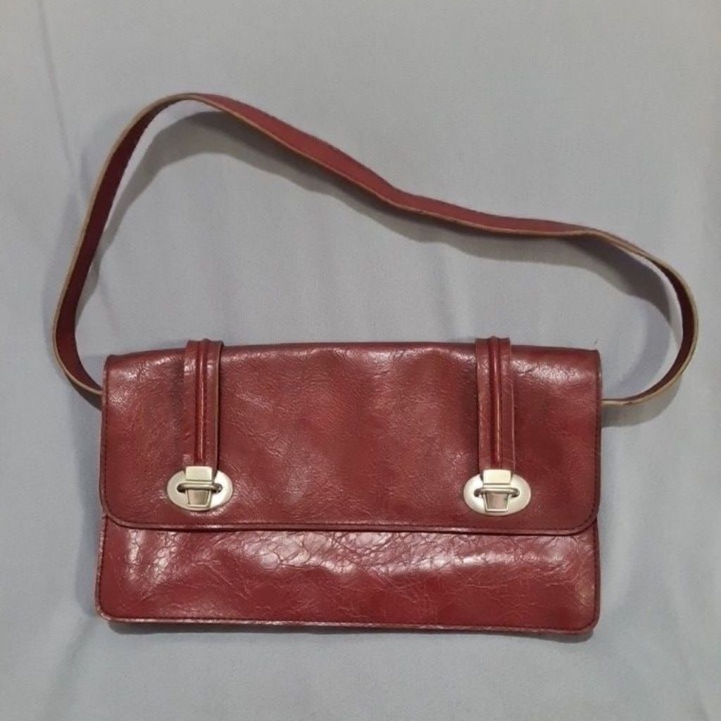 Tas Kulit MNG Maroon Shoulder