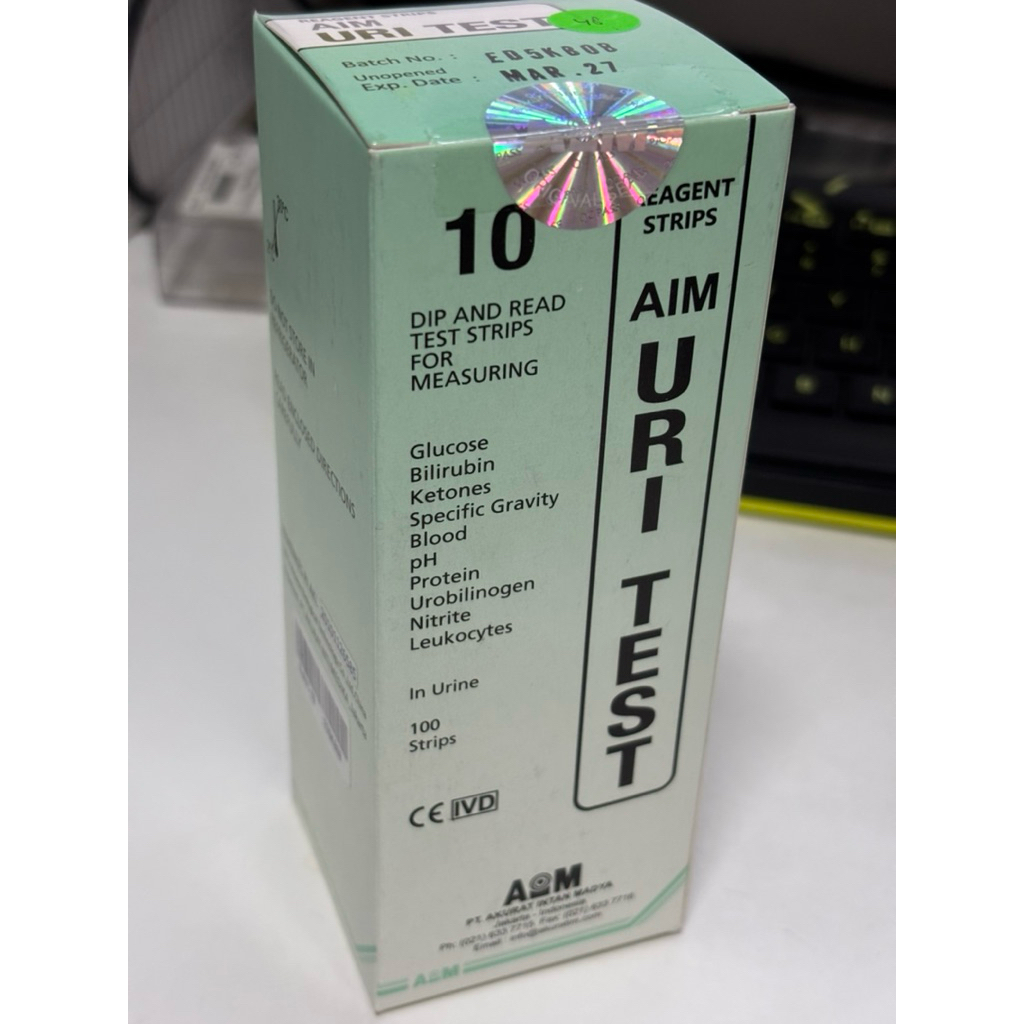 Tes Urine Verify / Urinalysis Reagent Strip / Strip Test Urine / Verify Urine 10 Parameter 100strip 