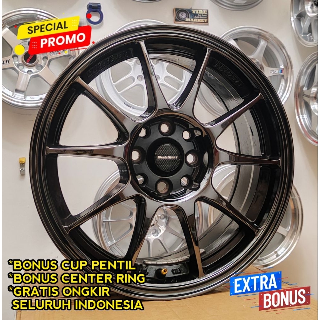 (Spesial promo) Velg mobil Wedssport tc105n R16 black chrome