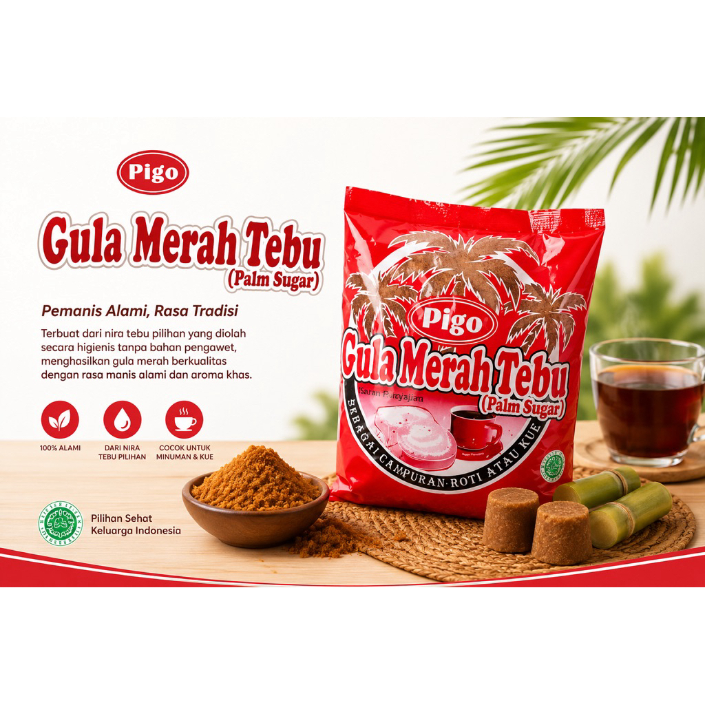 Pigo Palm Sugar Gula Merah Tebu 200 Gram