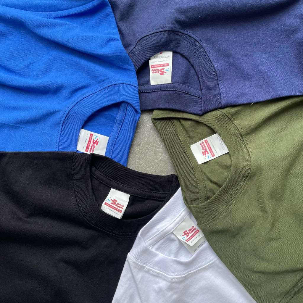 kaos polos Heavy cotton 230gsm tag stitch supply