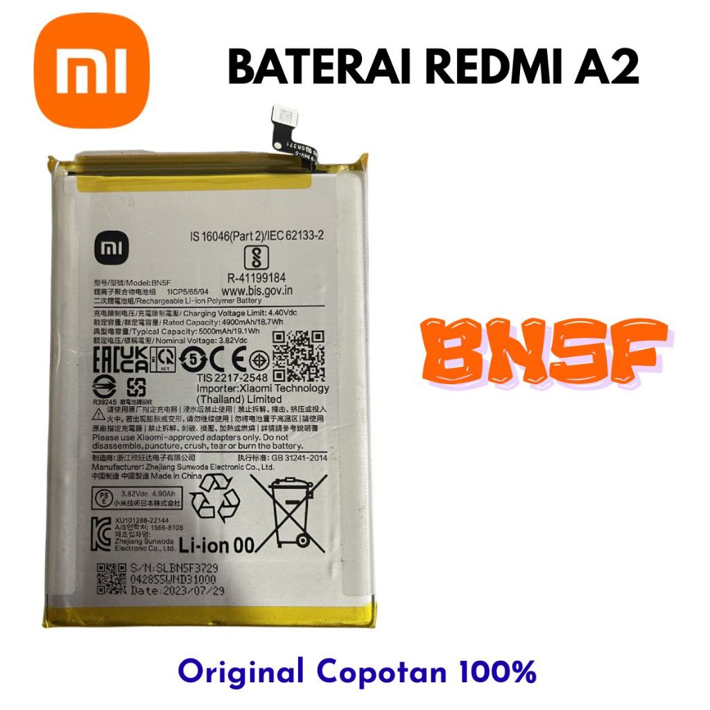 BATERAI BATRE BATTERY BN5F XIAOMI REDMI A2 POCO M4 5G ORIGINAL COPOTAN