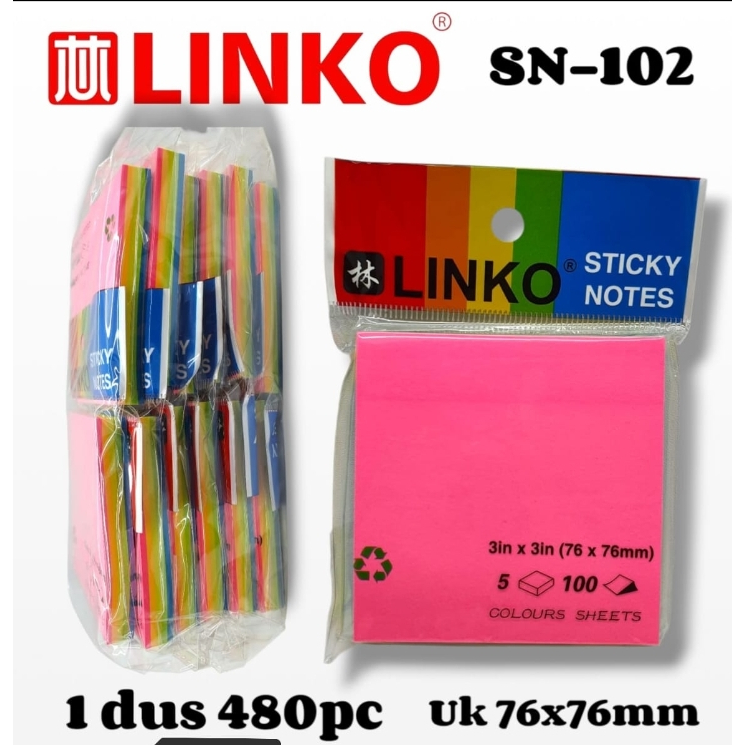 (1set) POST IT LINKO / STICKY NOTE BESAR KECIL SEDANG