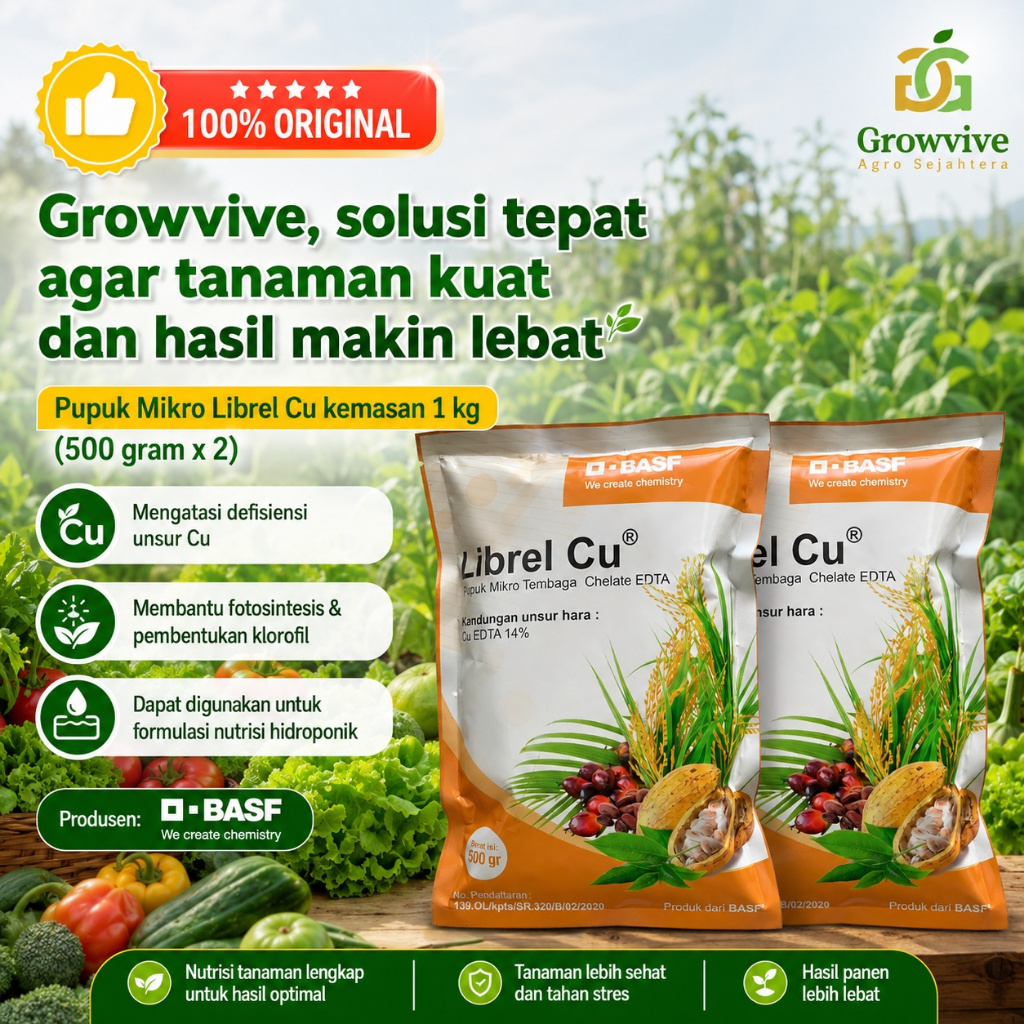 Pupuk Mikro Librel Cu 1 Kg (2 x 500 gram)
