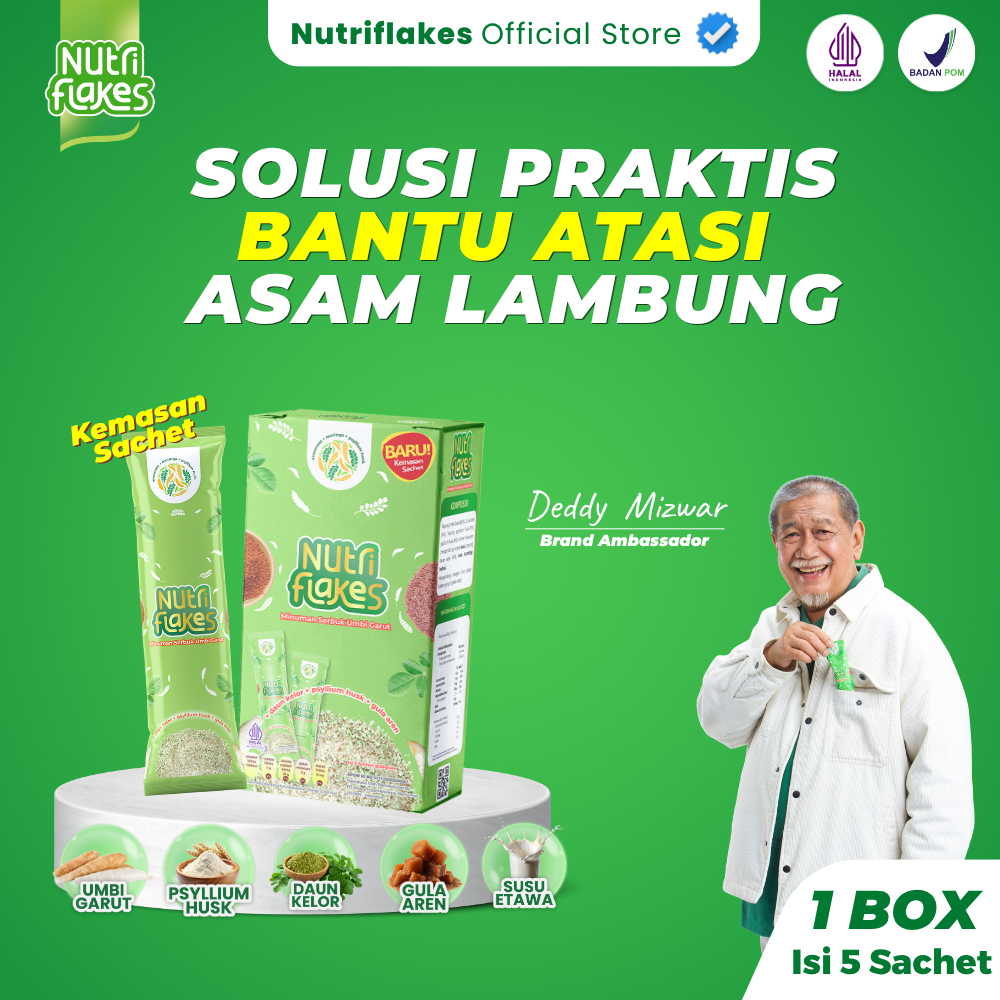 Nutriflakes Kemasan Sachet Sereal Asam Lambung Umbi Garut 150 gram