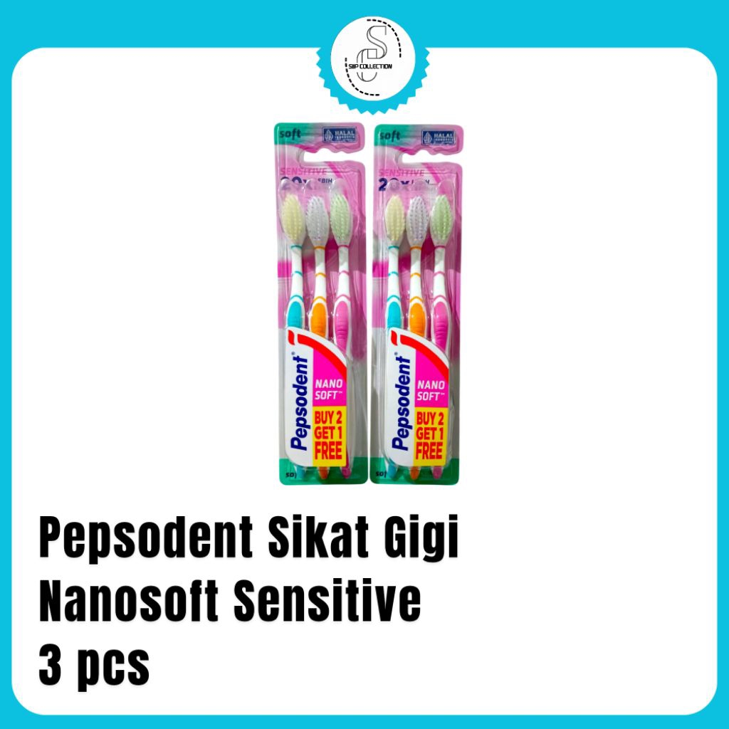 Pepsodent Nano Soft Sensitive [Isi 3pcs] - Sikat Gigi