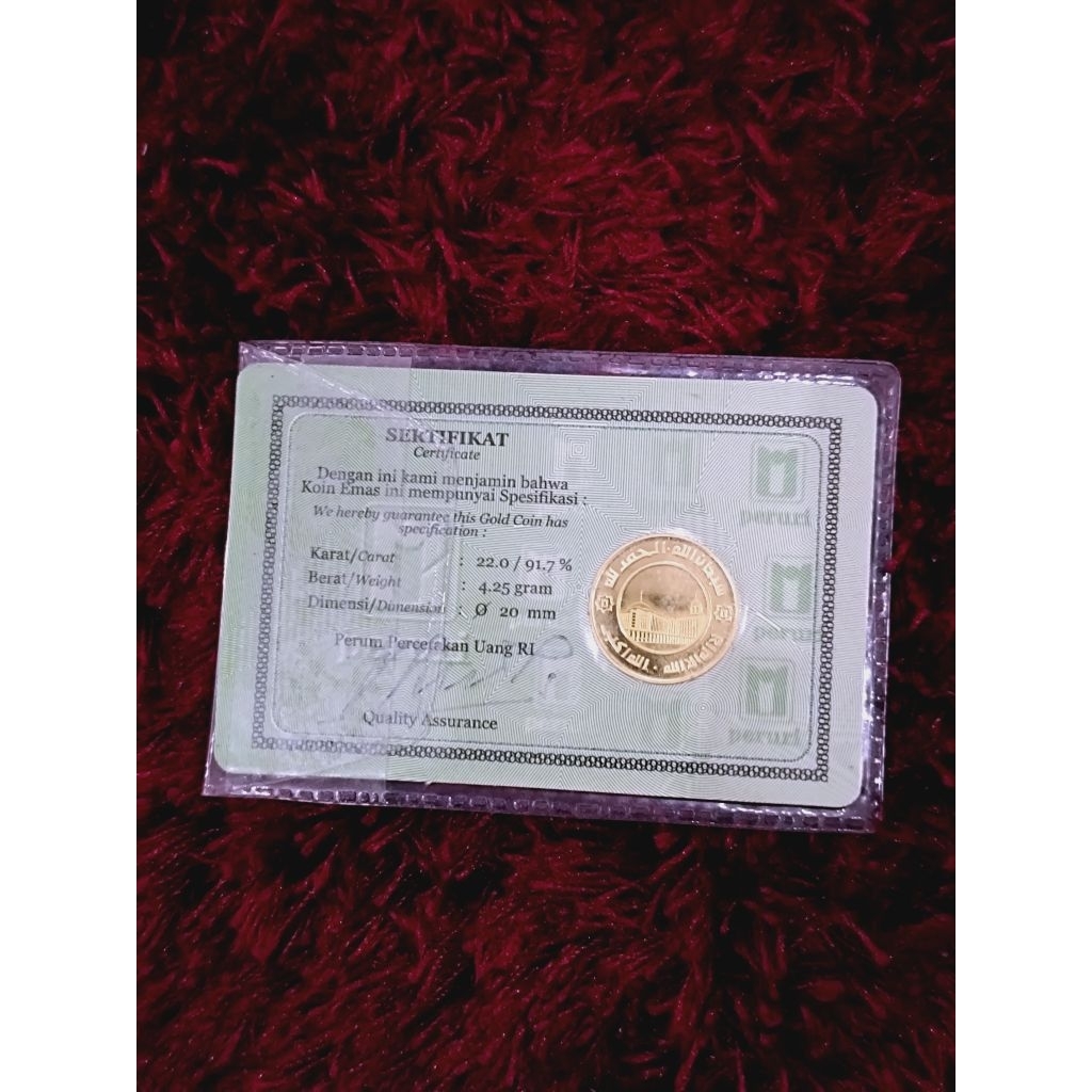 (langka) 1 dinar cetakan peruri 22 karat
