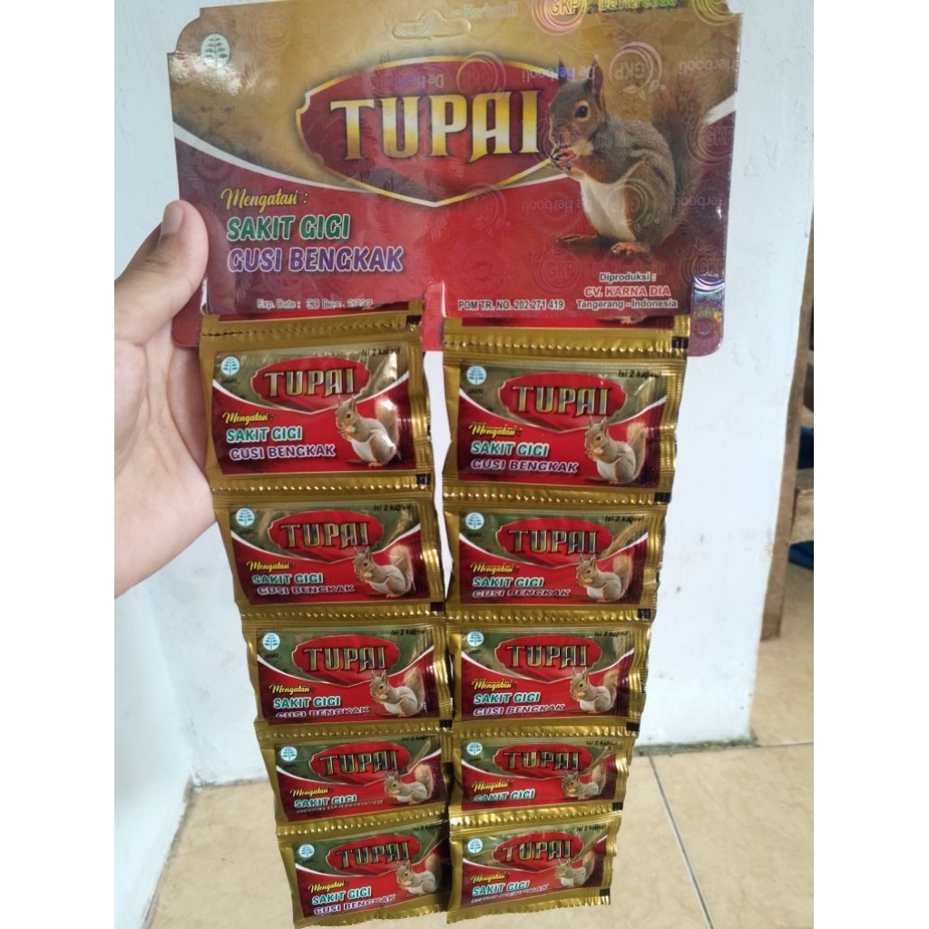 jamu kapsul sakit gigi TUPAI harga untuk 10 pcs/shacet