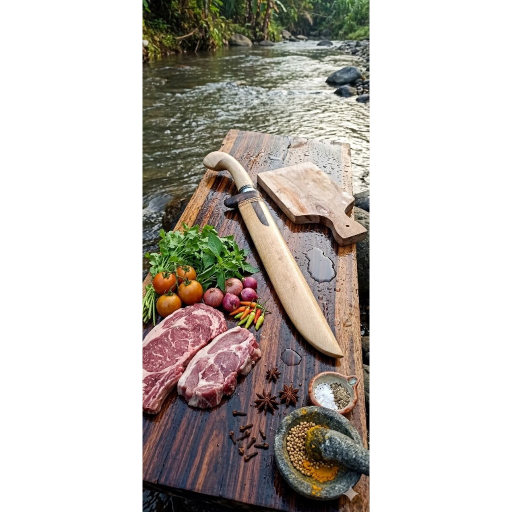 pisau dapur pisau daging golsem baja bearing pengerjaan rapi terbaik