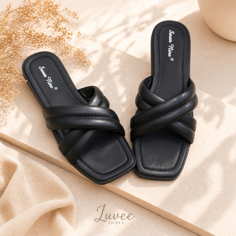 Sandal Selop Wanita Tali Silang Siera - Sandal Casual Simple Elegan | Luvee Shoes