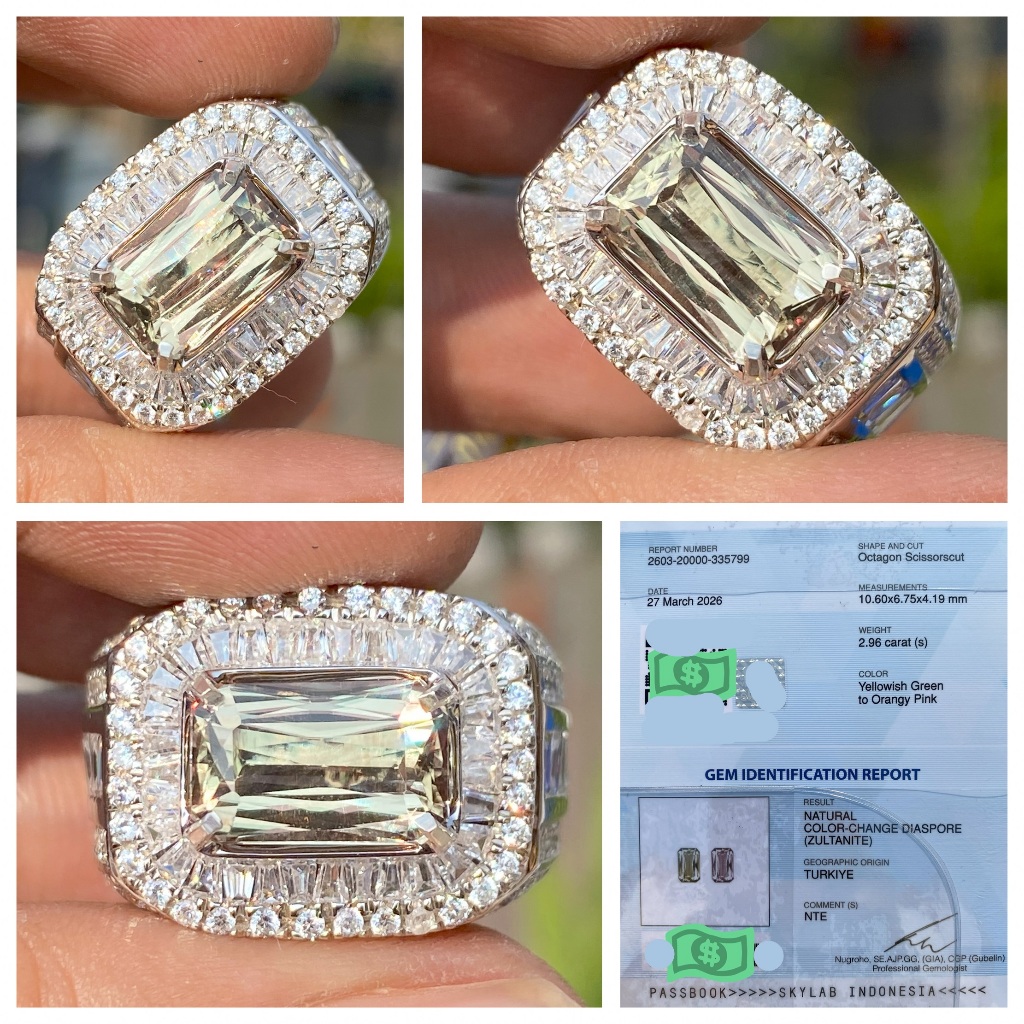 Natural 2.96ct color change diaspore zultanite clean